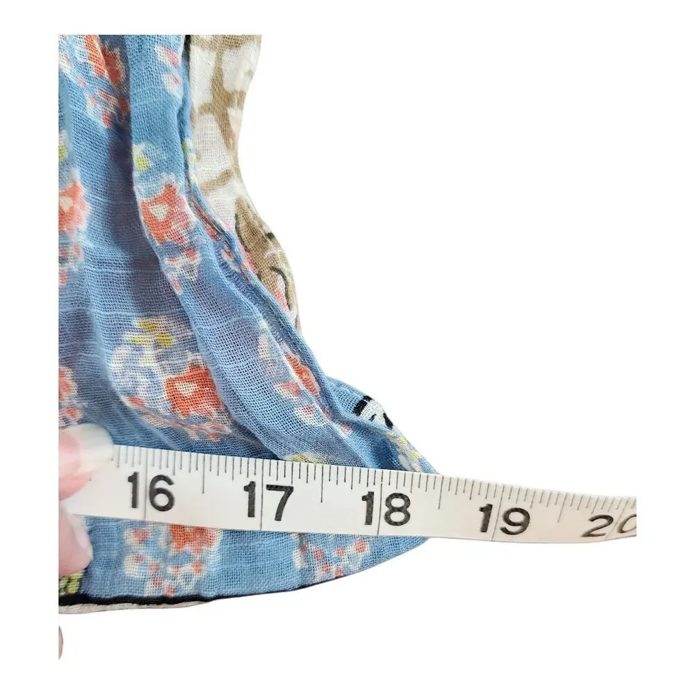 J. Jill 100% cotton scarf infinity patchwork print lightweight color block